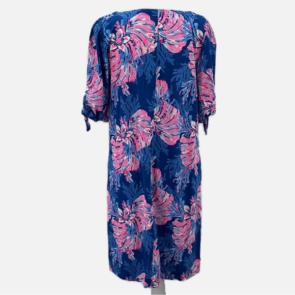 Lilly Pulitzer Easley Cotton Short Sleeve Dress in For The Fans - Size Large NWT - Picture 5 of 6